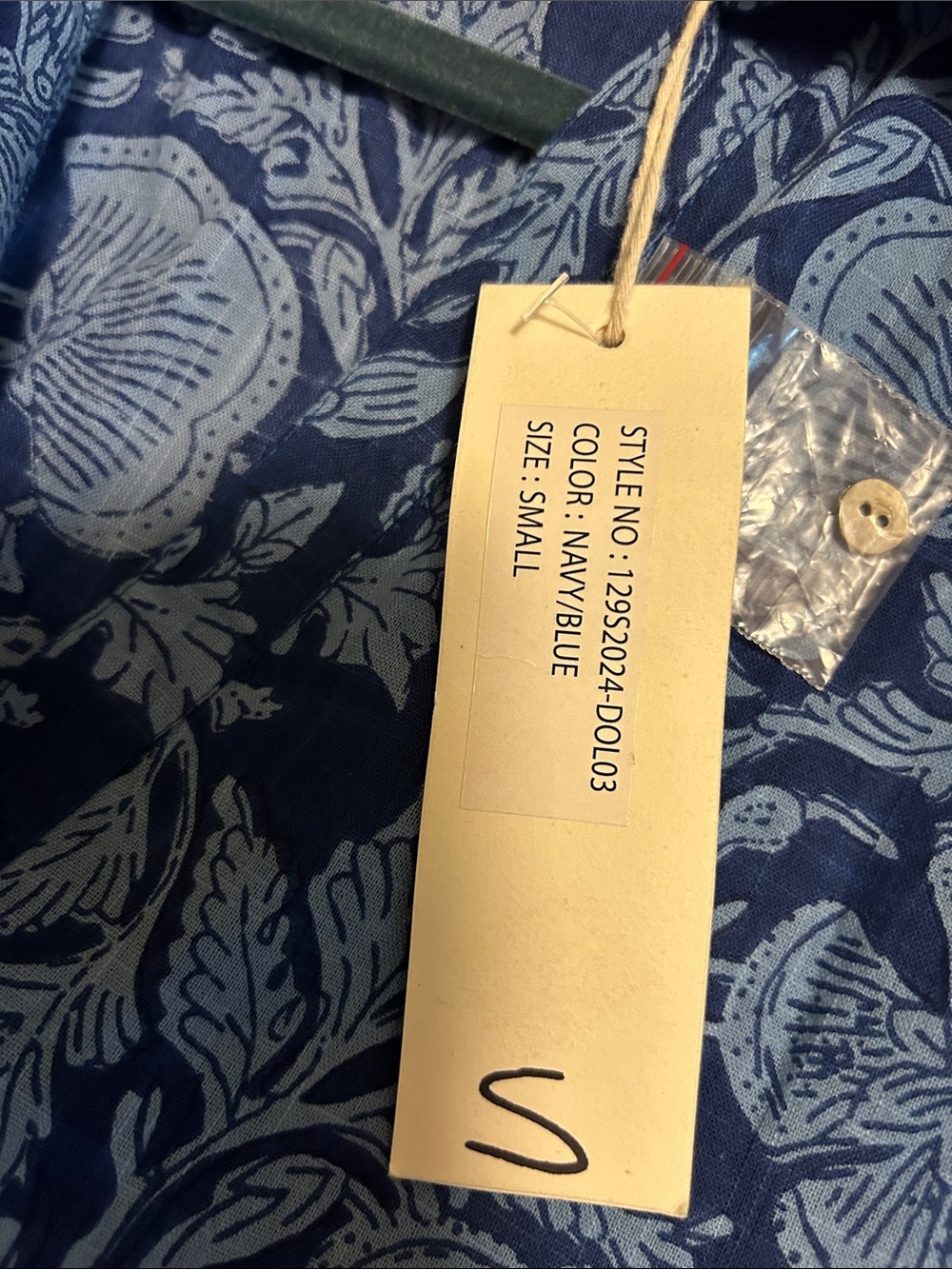 Dolma Meave Navy Blue Floral Maxi Dress with Button Placket Empire Waist - Picture 8 of 9
